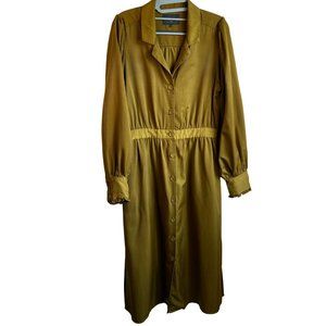 FRNCH Women's Collared‎ Long Sleeve Button Down Maxi Dress Size M
